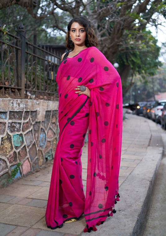 Magenta Polka Dots