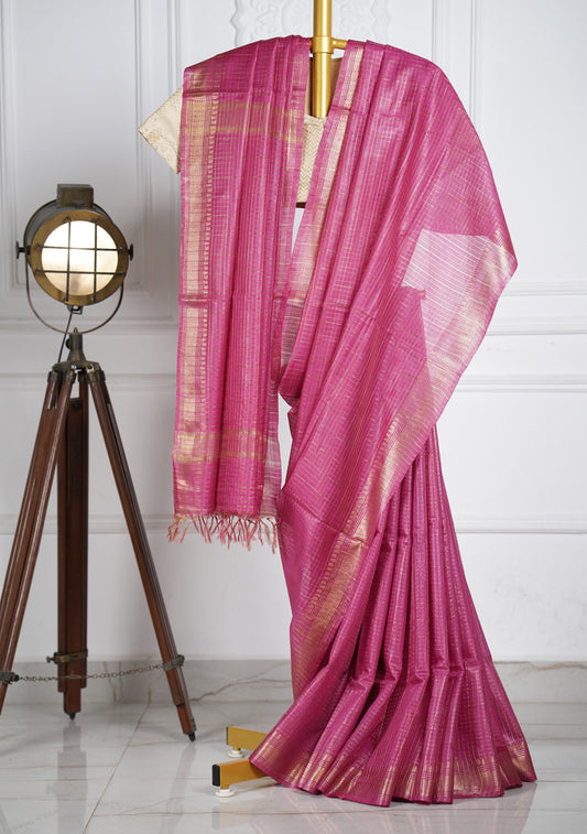Pink Silk Saree