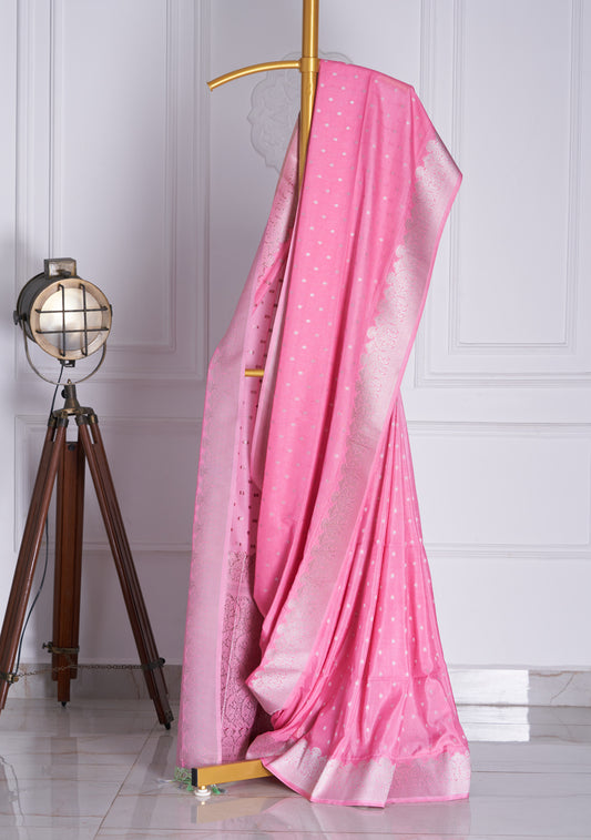 Pink Gorgette Saree