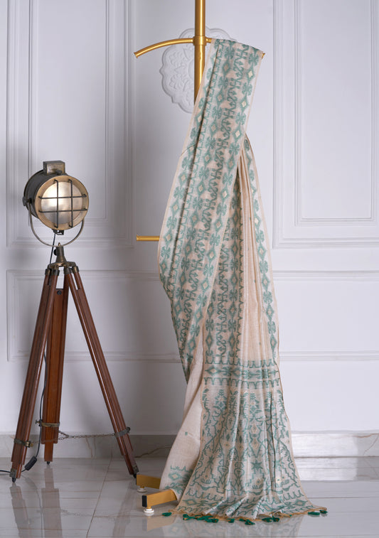 Jamdani Saree Green
