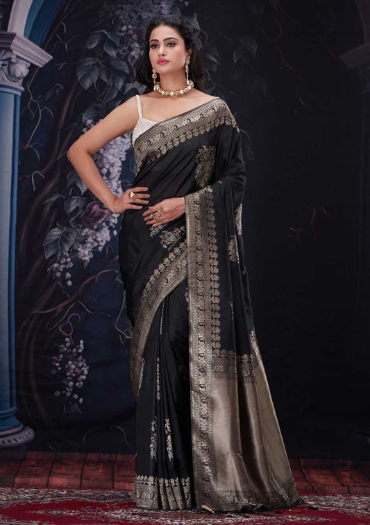 Somber Black Silk Saree