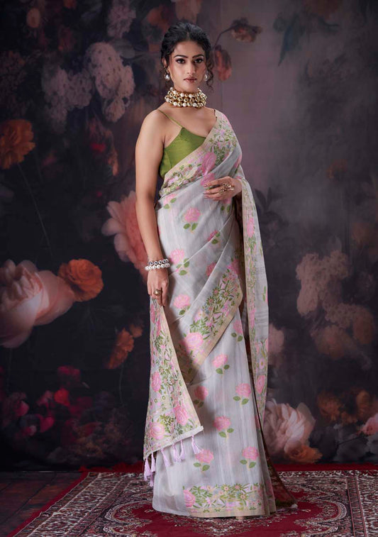 Grey Parsi Saree
