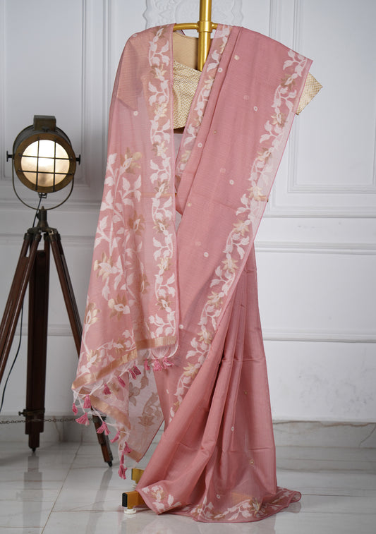 Pink Jamdani Saree