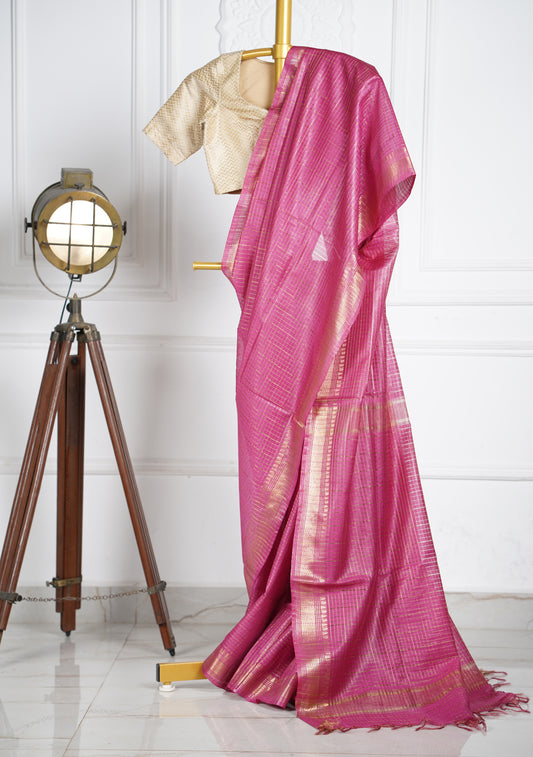 Pink Silk Saree