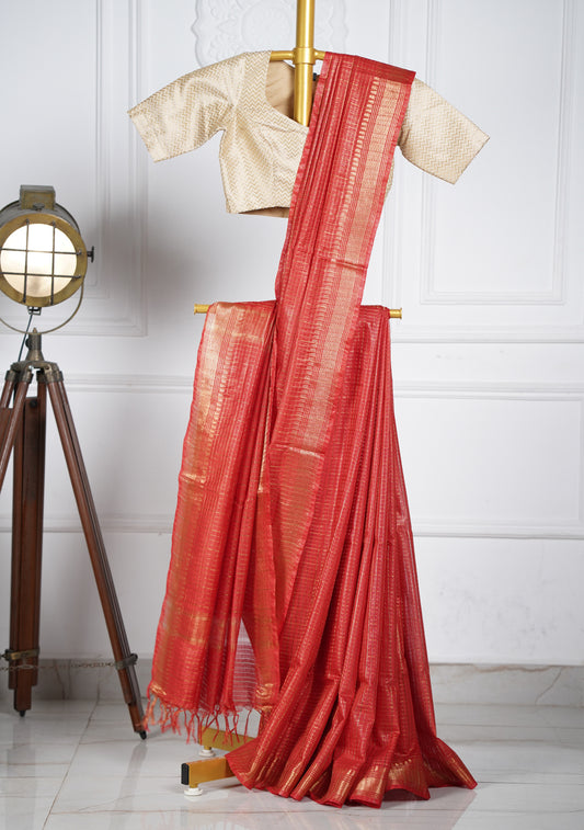 Rust Orange Silk Saree (Copy)