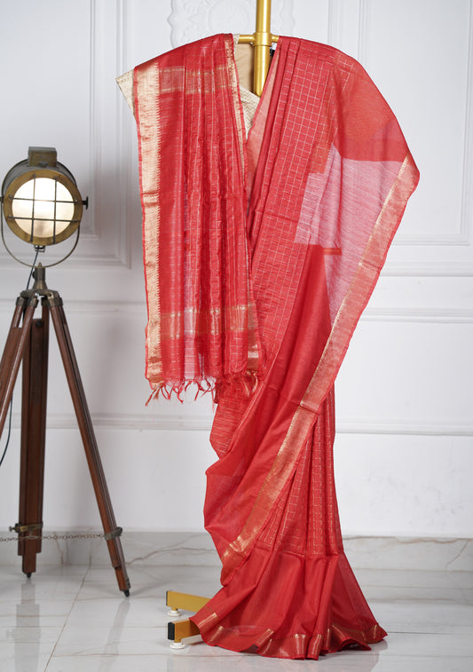 Taneira Red Silk Saree