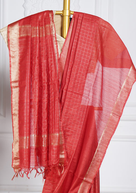 Taneira Red Silk Saree