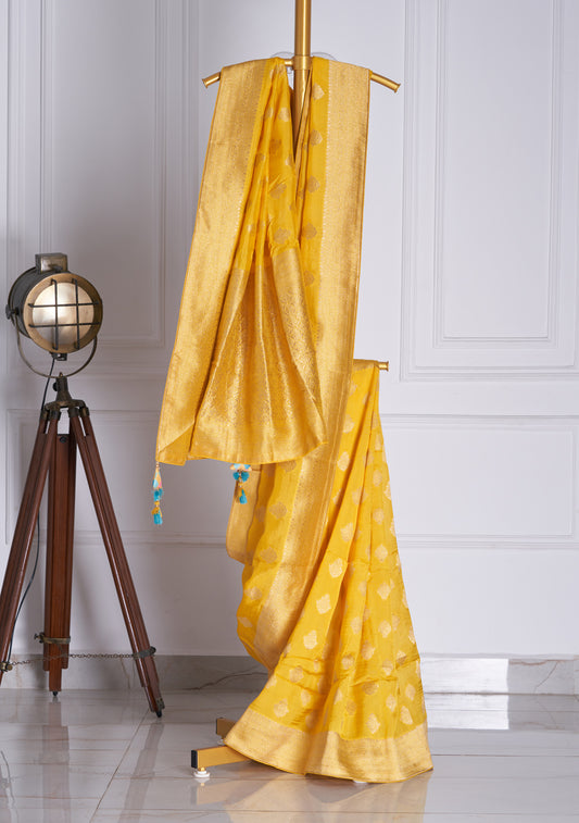 Yellow Silk Saree