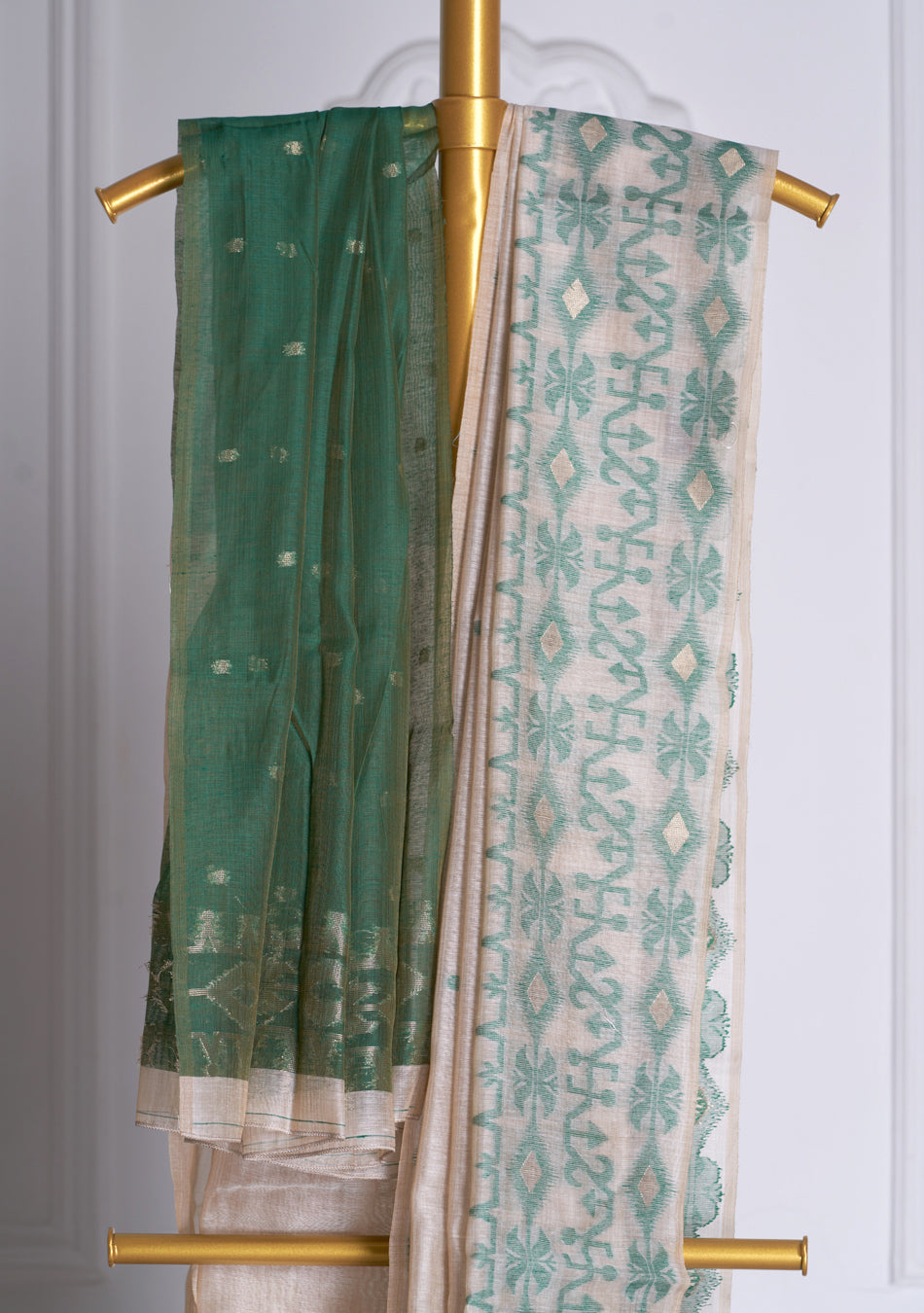 Jamdani Saree Green