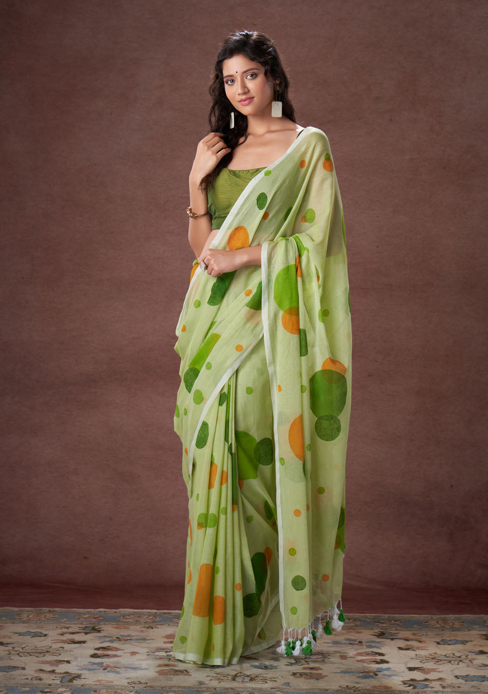 Green and Orange polka