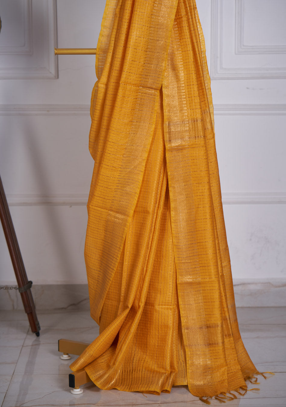 Mustard Yellow Silk Saree