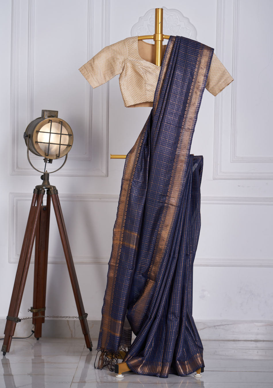 Navy Blue Silk saree