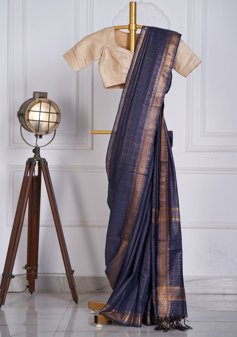 Navy Blue Silk saree