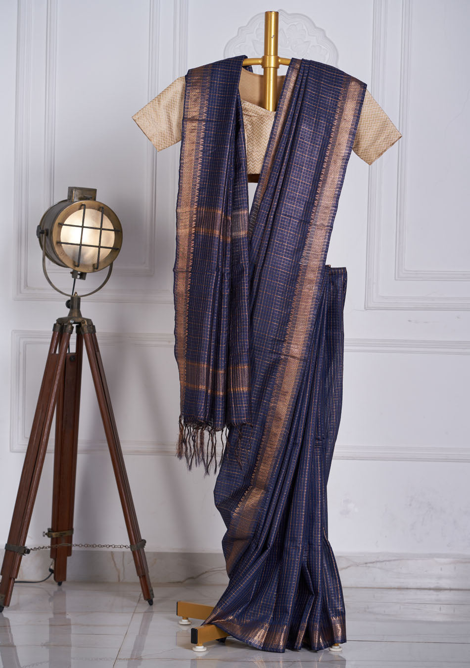 Navy Blue Silk saree