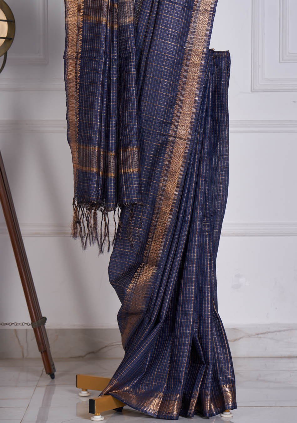 Navy Blue Silk saree