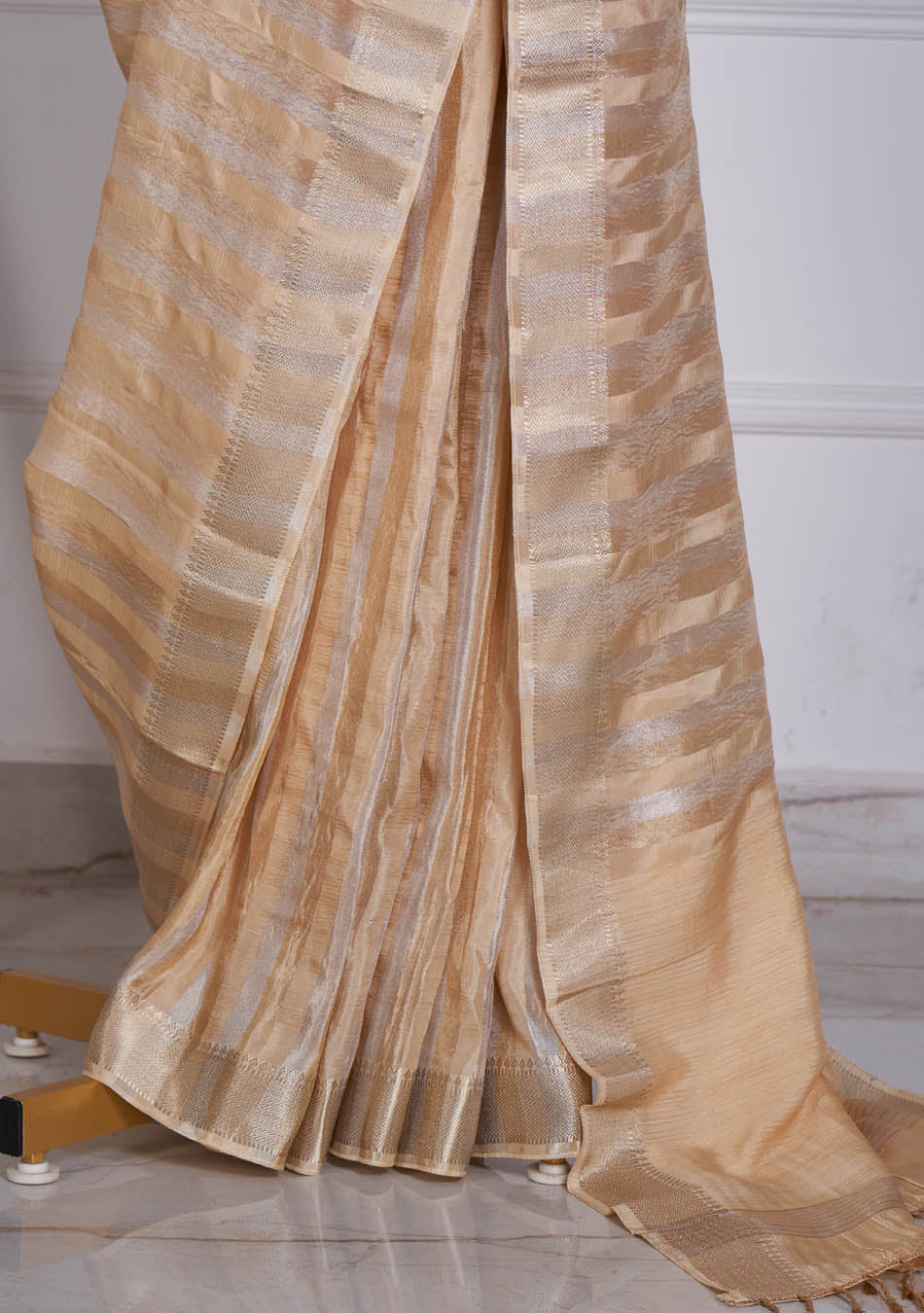 Golden Party wear Saree