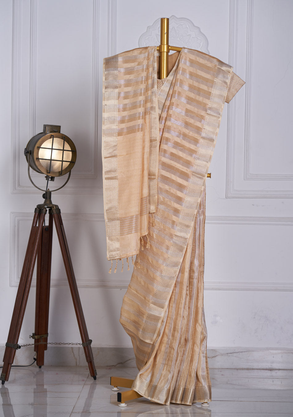 Golden Party wear Saree