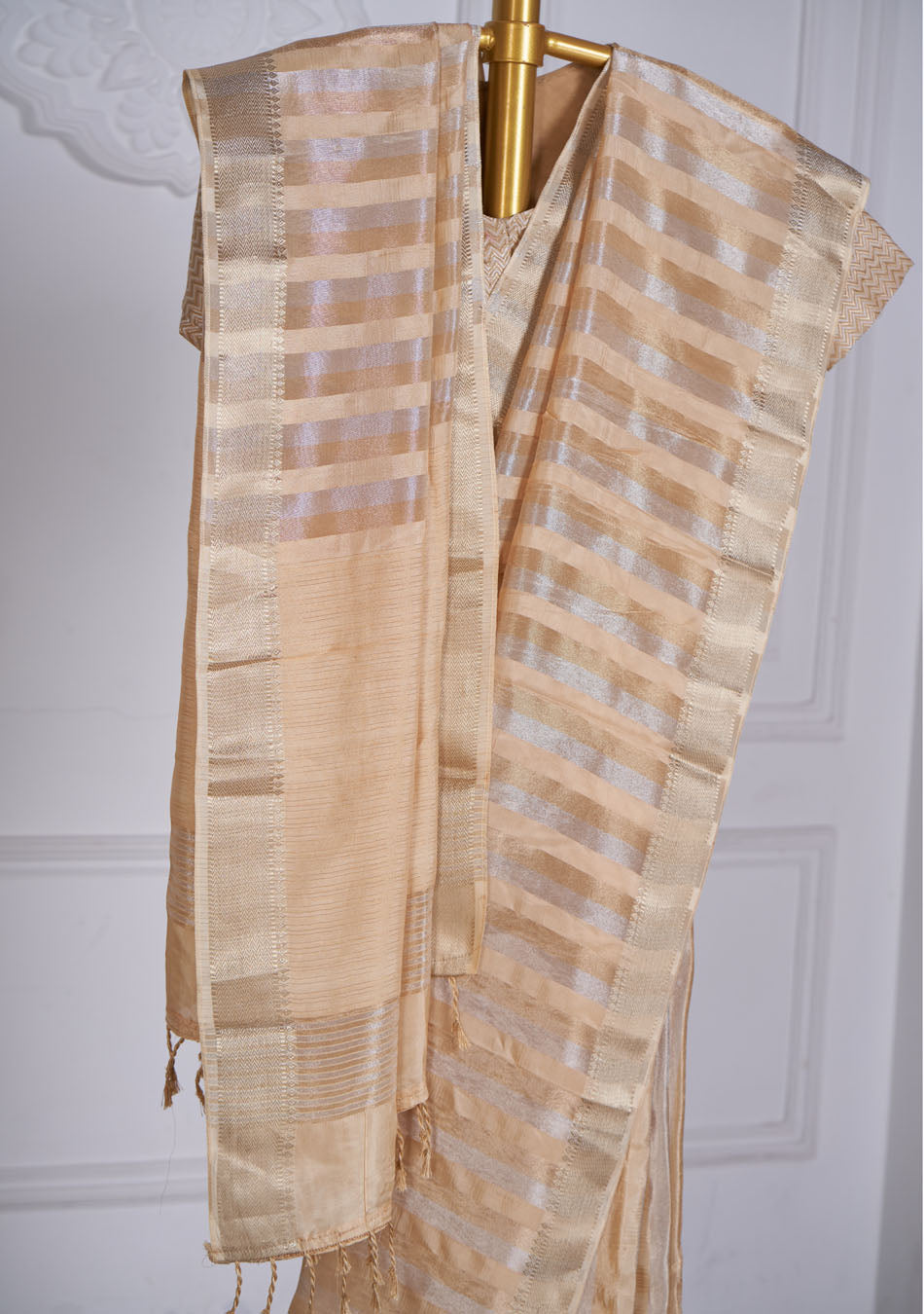 Golden Party wear Saree