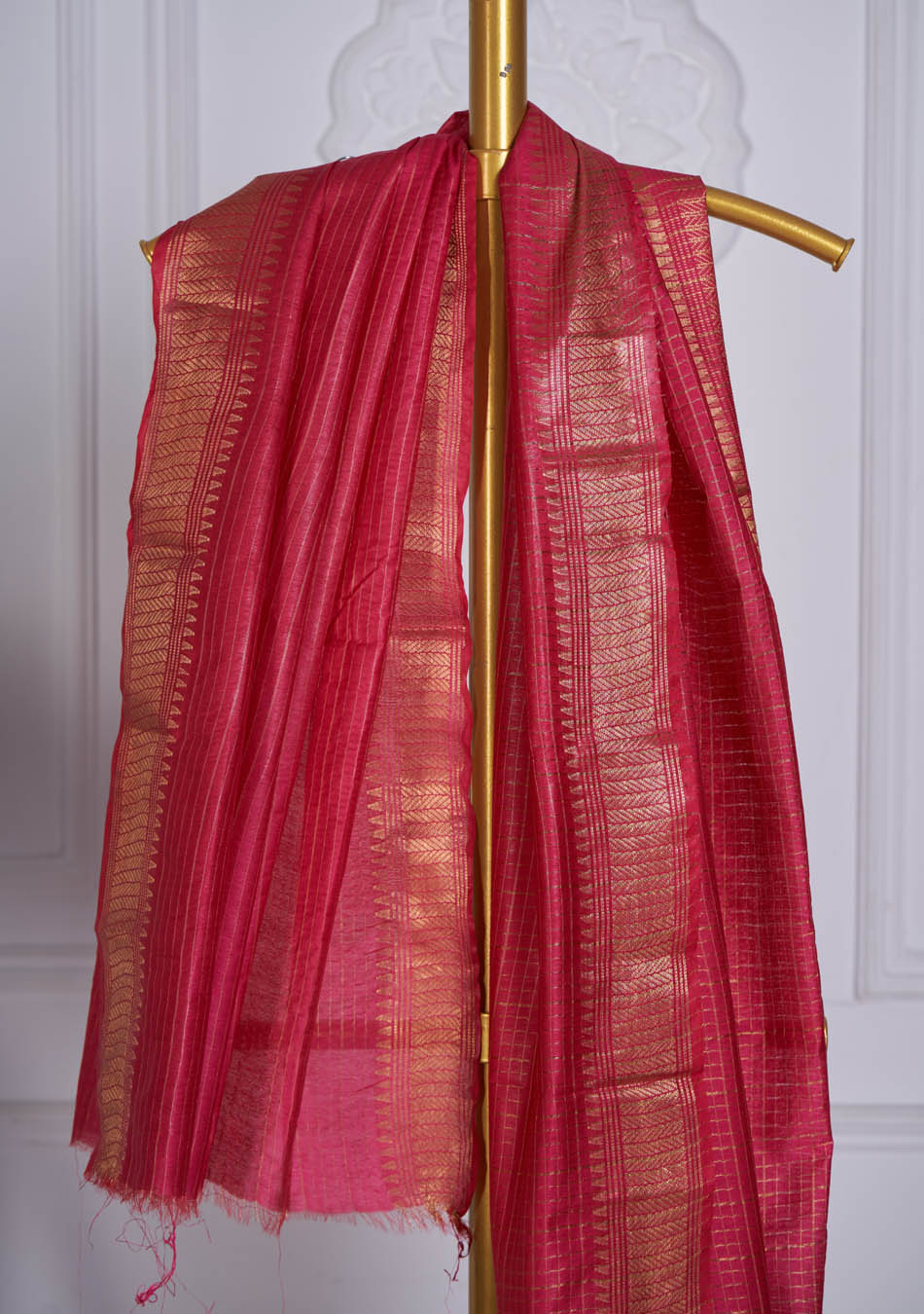 Deep pink Silk saree