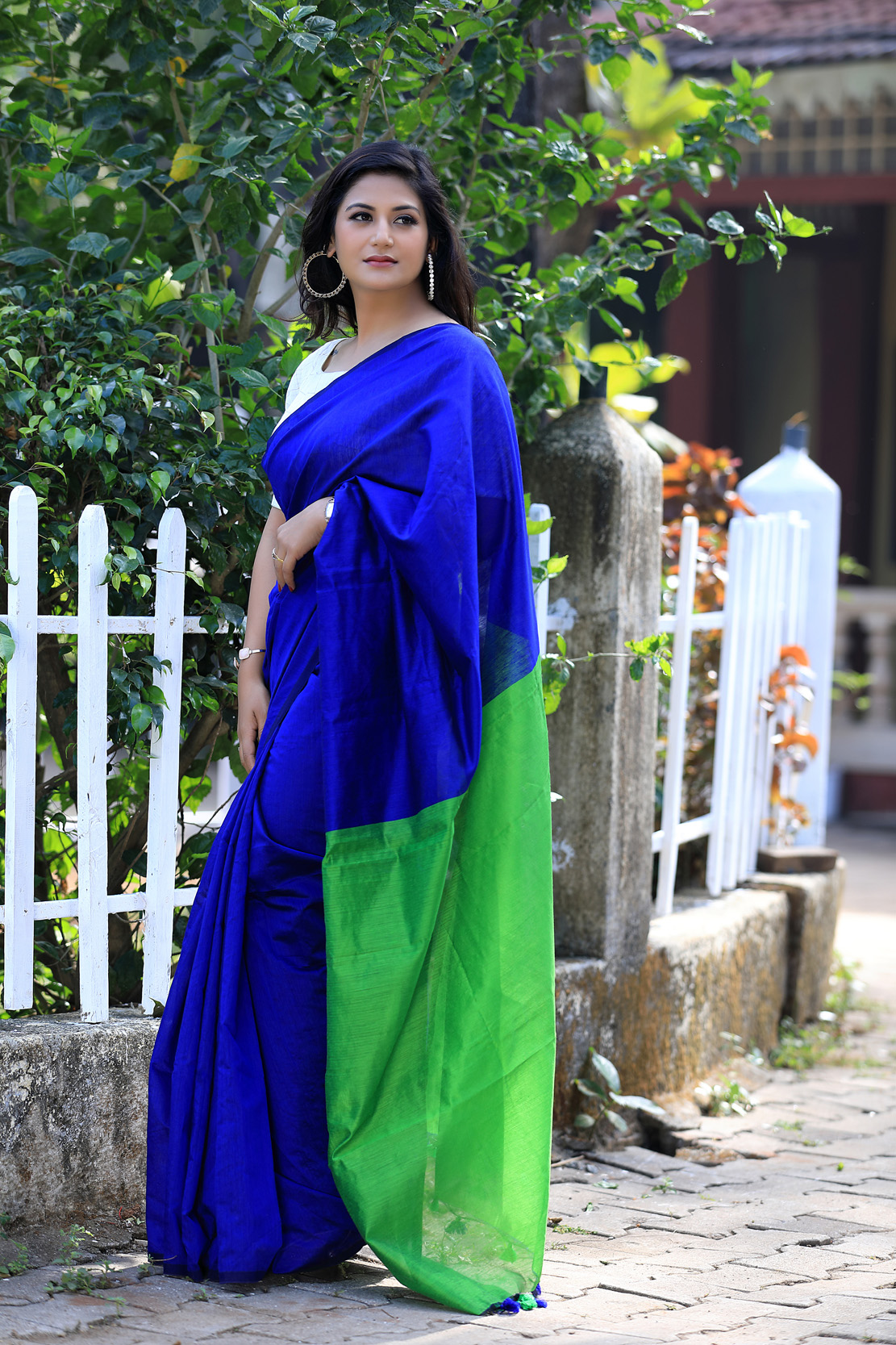 Blue Paithani Cotton Silk Saree - Luxurionworld – Luxurion World