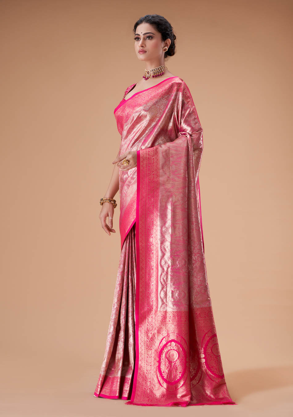 Magenta Gold Saree