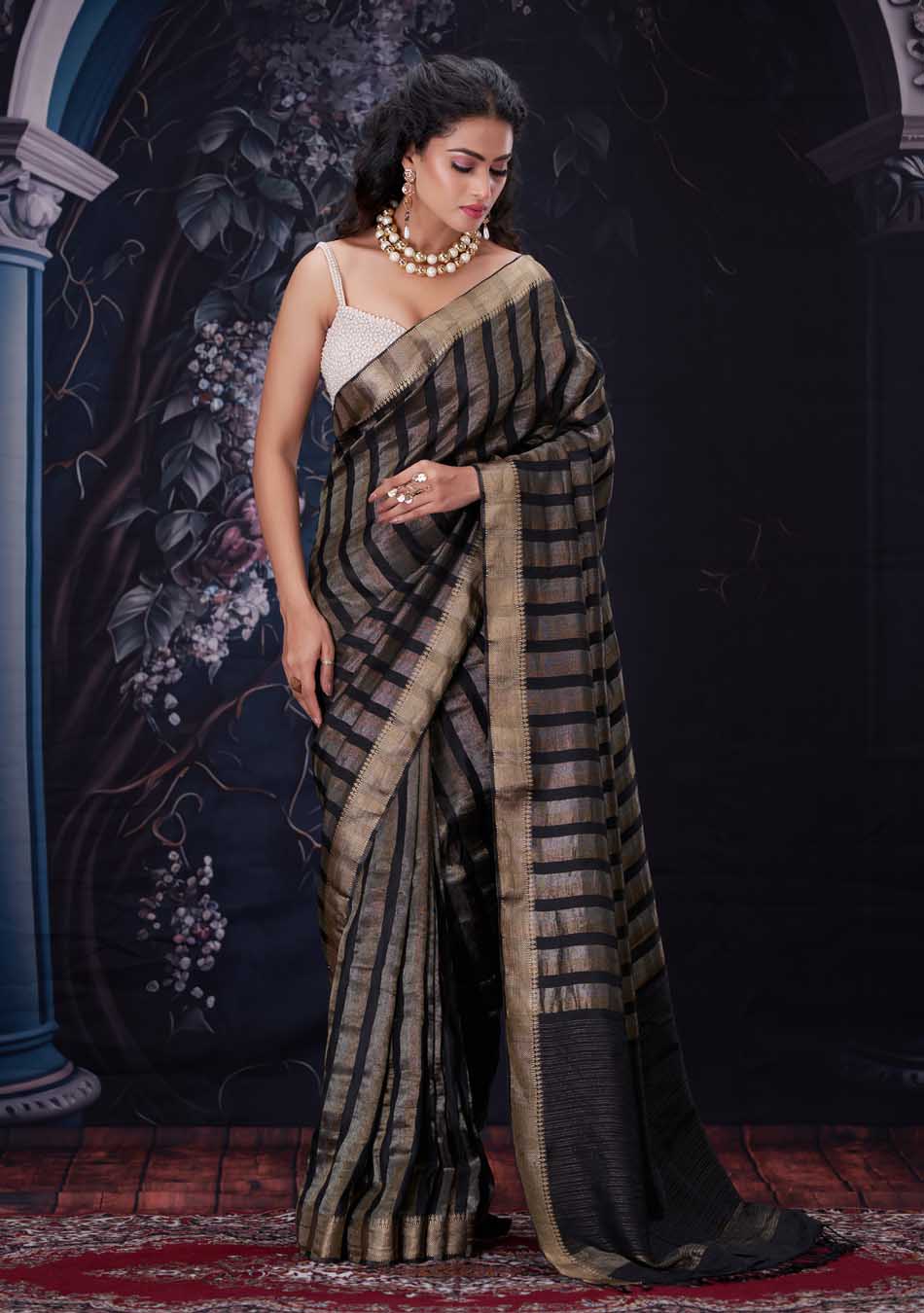 Onxy Black Silk Saree