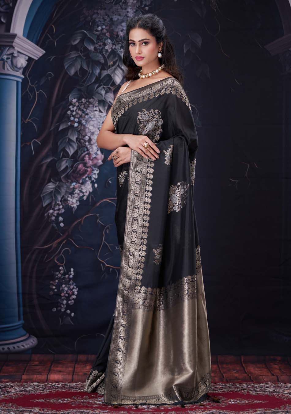 Somber Black Silk Saree