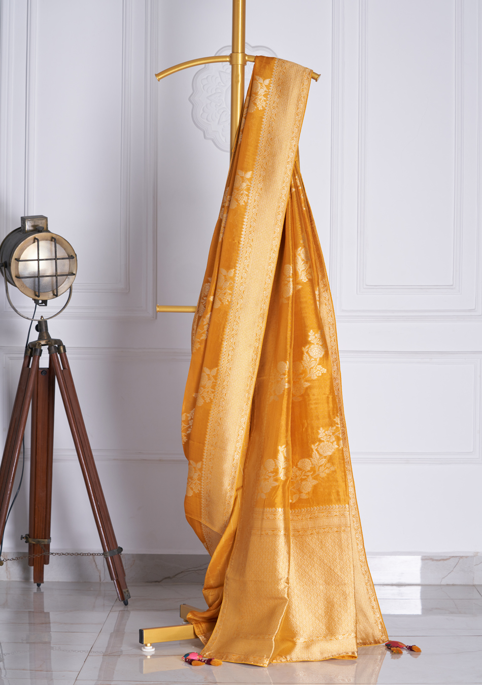 Mustard Silk Saree