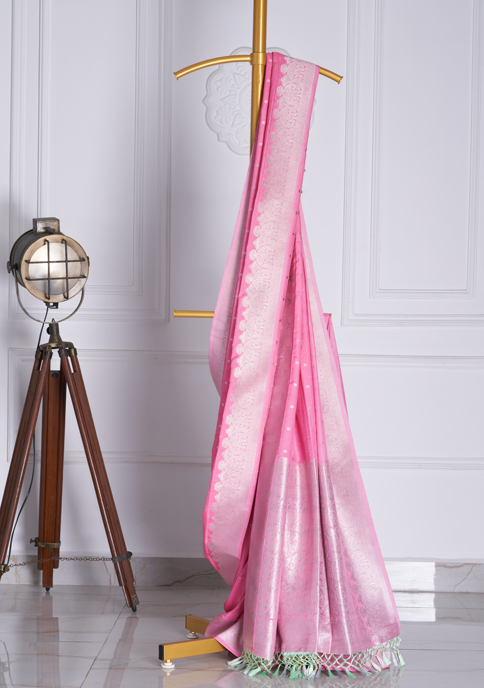 Pink Gorgette Saree