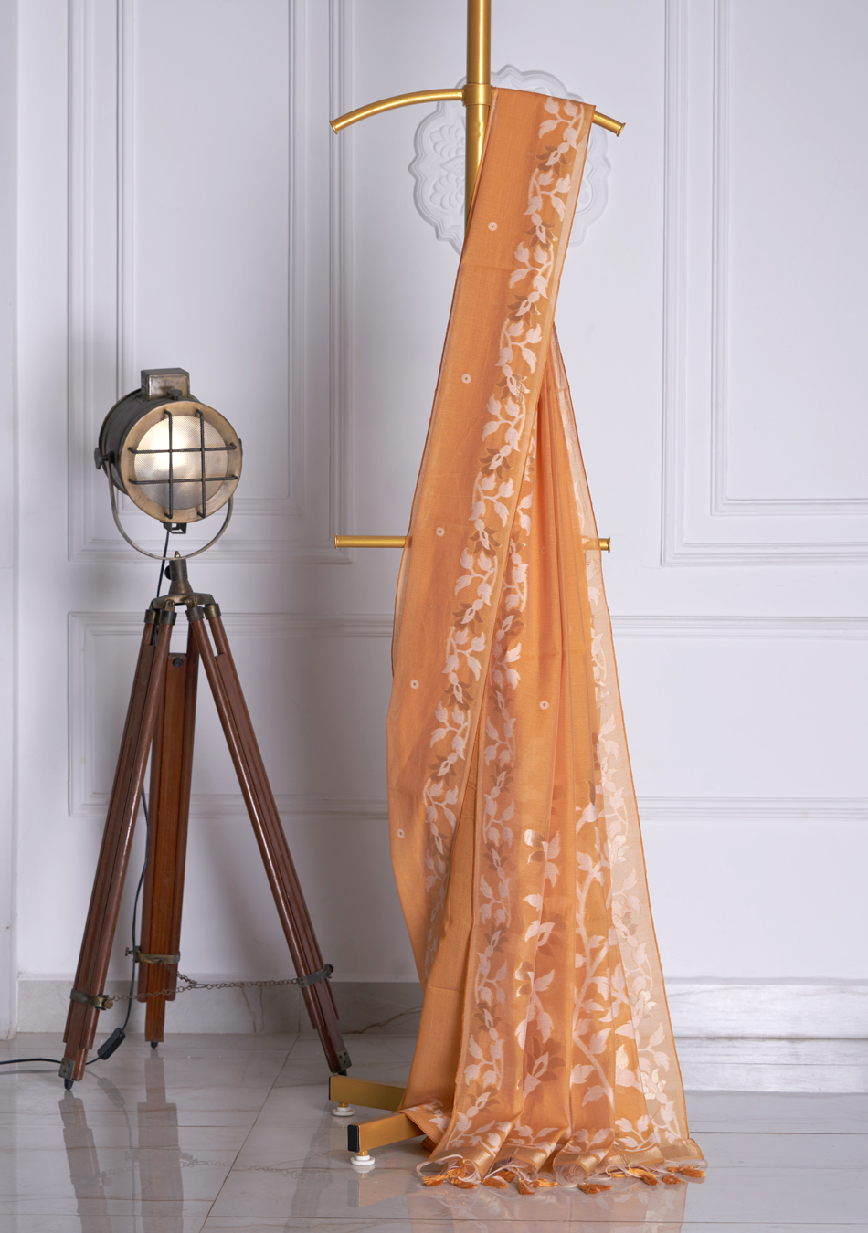 Orange Jamdani Saree